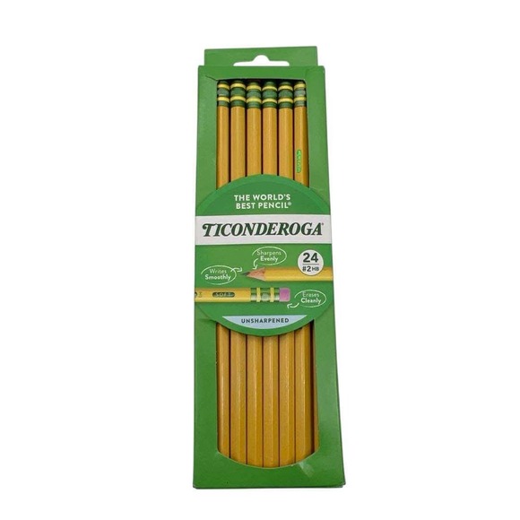 Ticonderoga 24 Count Pencils #2 HB Unsharpened The World's Best Pencil - Picture 1 of 8